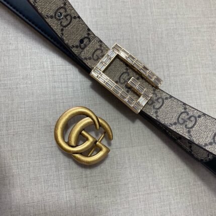 Gucci double buckle gift box set belt, simple and elegant, low-key and luxurious