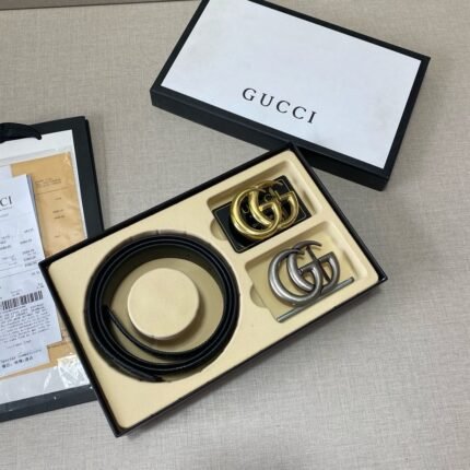 Gucci Double G Buckle Fashion Belt Gift Box Set Simple and elegant Low-key luxury