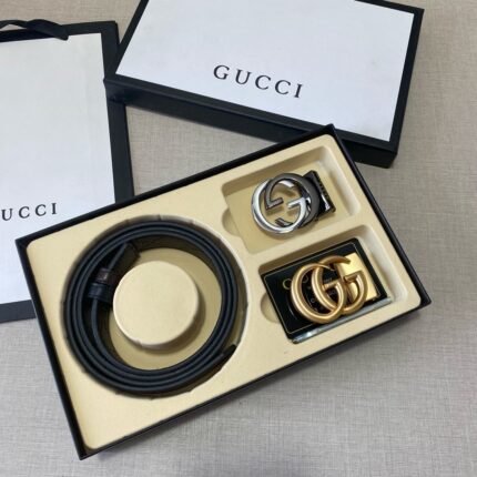 Gucci double buckle gift box set, stylish and low-key luxury