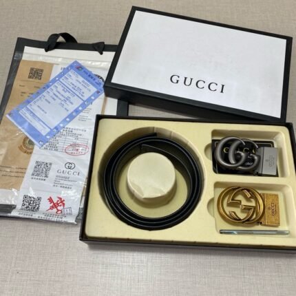 Gucci double buckle gift box set, simple and elegant, low-key and luxurious