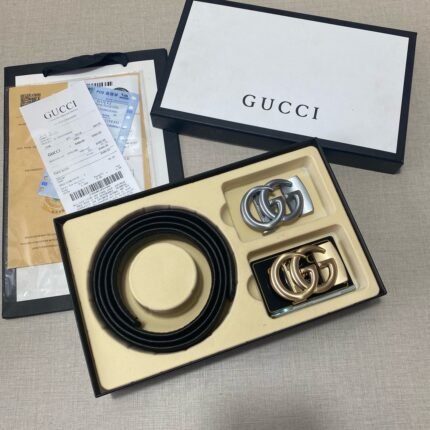 Gucci double buckle gift box set, simple and elegant, low-key and luxurious