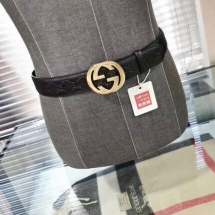 Gucci gold double G buckle fashion belt, simple and elegant, low-key and luxurious