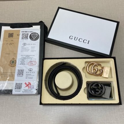 Gucci double button gift box set, simple and elegant, elegant and fashionable