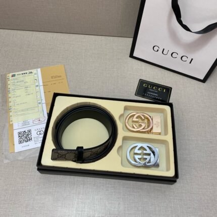 Gucci double button gift box set, simple and elegant, low-key luxury