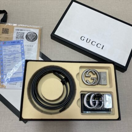 Gucci double button gift box set, simple and elegant, low-key luxury