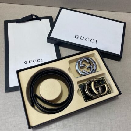 Gucci double button gift box set, simple and elegant, elegant and noble