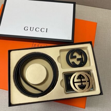 Gucci double button gift box set, simple and elegant, noble and elegant