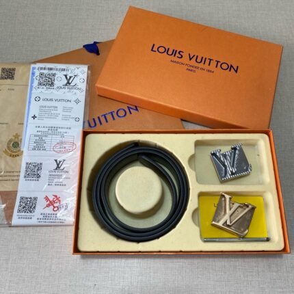 Louis Vuitton Classic Double Buckle V-Buckle Belt Gift Box Set Exquisite, Elegant, Noble and Luxurious