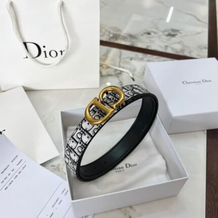 Dior gold D-buckle patterned belt is simple, atmospheric, exquisite, and elegant