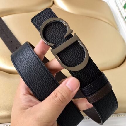 Dior Classic Black D-Buckle Black Belt Simple and Elegant, Low key Luxury