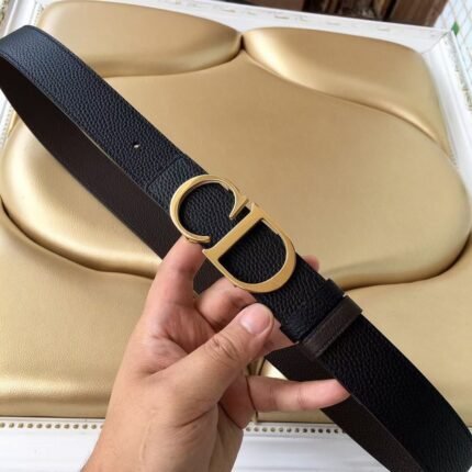Dior Classic Gold D-Buckle Black Belt Simple and Elegant, Low key Luxury