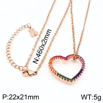 TOUS 925 Silver Spanish Bear Frame Love Colored Gemstone Necklace Pendant