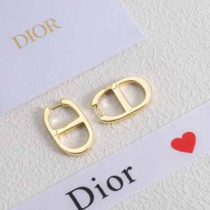 Dior gold CD earrings