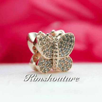 Pandora 925 Silver 781257CZ Sparkling Butterfly Beads
