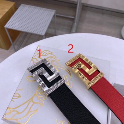 Versace Classic Square Loop Buckle Belt, Simple, Fashionable, Noble, and Elegant