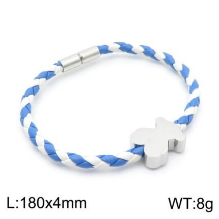 TOUS 925 Silver Spanish Bear Silver and Gold Blue and White Hand Rope