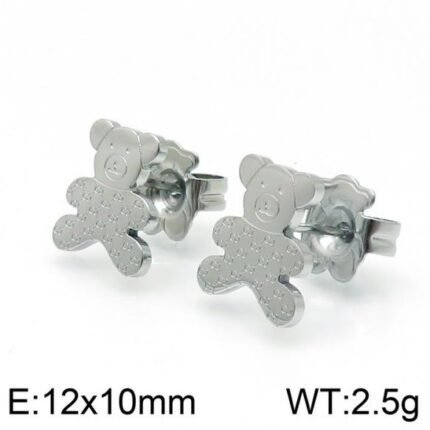 TOUS Stainless Steel Biscuit Bear Earrings