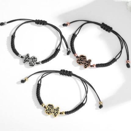 TOUS 925 Silver Black Spider Web Spanish Bear Ear Nails