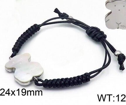 TOUS 925 Silver Simple Double Layer Color Spanish Bear Hand Rope