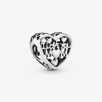 Pandora 925 Silver 792067EN23 I Love You Mom Heart String Ornament