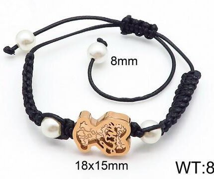 TOUS 925 Silver Spanish Bear with Engraved Bear Letter Pattern Handrope