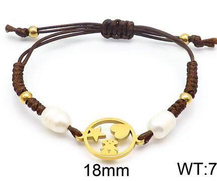 TOUS 925 Silver Circular Hollow Bear Love Star Pattern Hand Rope