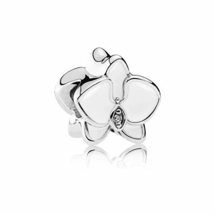 925 silver Pandora 792074EN12 white orchid string decoration
