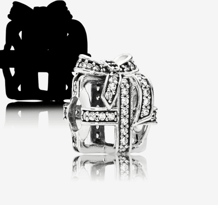 Pandora  925 Silver 791766CZ Hollow Gift Box String Decoration