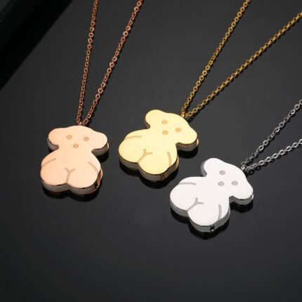 TOUS Stainless Steel Multi Color Spanish Bear Necklace Pendant