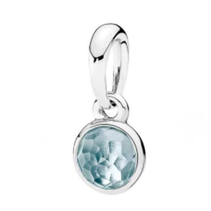 Pandora's March Birthstone Pendant Jewelry Accessories DIY Simple and Exquisite High-end