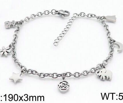 TOUS 925 Silver Multi Shape Solid Color Bracelet