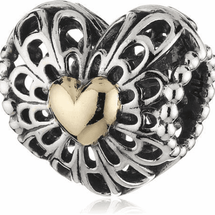Pandora 925 silver 791275 heart-shaped flower string decoration