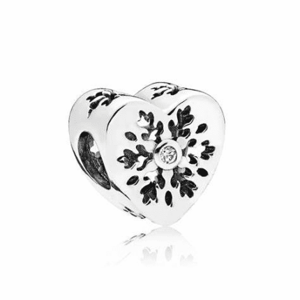 Pandora 925 silver 796359CZ heart-shaped hollow string decoration