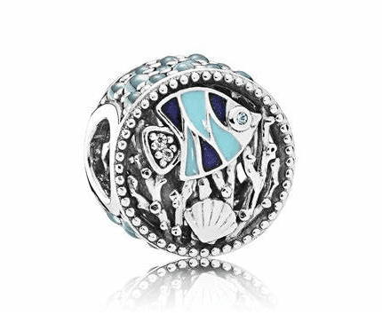 925 Silver Pandora 792075ENMX Blue Underwater World String Decoration