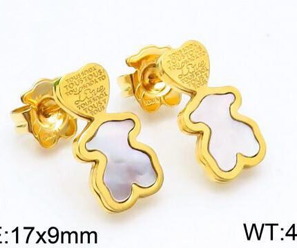 TOUS 925 Silver Love Silver White Spanish Bear Earrings