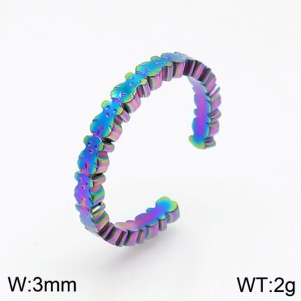 TOUS Stainless Steel Circular Spanish Bear Combination Ring