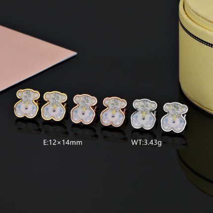 TOUS 925 Eye of Love Pattern Colorful Spanish Bear Earstuds