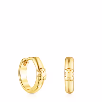 Silver Vermeil TOUS Basics bear Hoop earrings