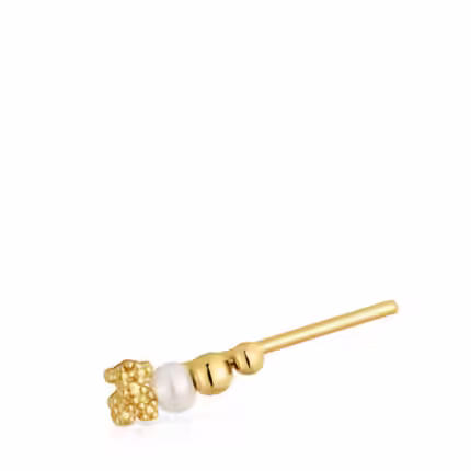Climber Earring with 18kt gold plating over silver and cultured pearl TOUS Grain