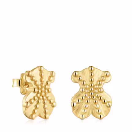 Small bear Earrings with 18kt gold plating over silver TOUS Grain