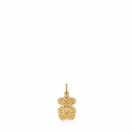 Small texturized gold bear Pendant Bold Bear