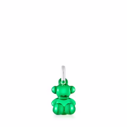 Small Bold Bear green steel bear Pendant