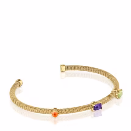 Icon Mesh Gold IPG Steel and Gemstone Bracelet