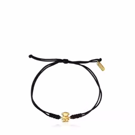 Black nylon and gold bear Bracelet Bold Bear