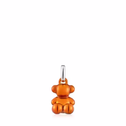 Small Bold Bear orange steel bear Pendant