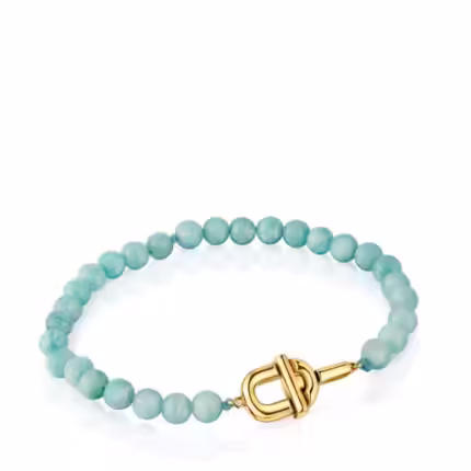 TOUS MANIFESTO Bracelet with 18kt gold plating over silver with amazonite