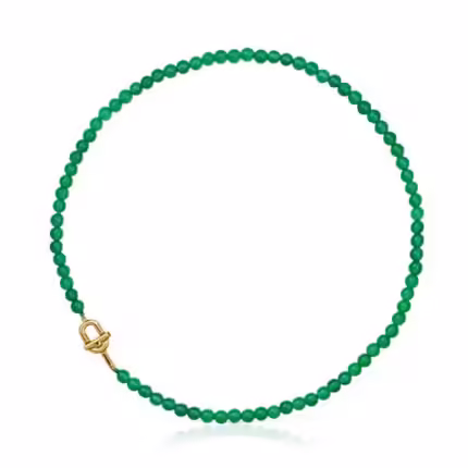 TOUS MANIFESTO Necklace with 18kt gold plating over silver with trated chalcedony