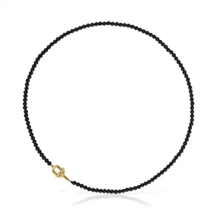 43 cm Necklace with 18kt gold plating over silver and onyx TOUS MANIFESTO