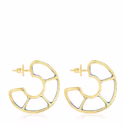 Silver vermeil Gregal hoop earrings with chrome diopside