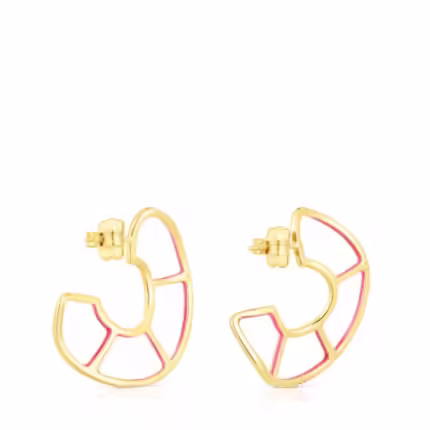 Silver vermeil Gregal hoop earrings with topazes